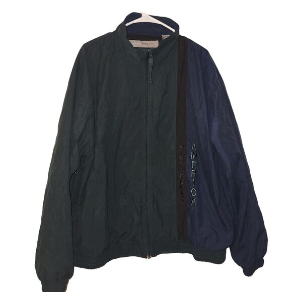 Vintage‎ Perry Ellis America Men's Logo Windbreaker Jacket Size XL Colorblock - Picture 1 of 9